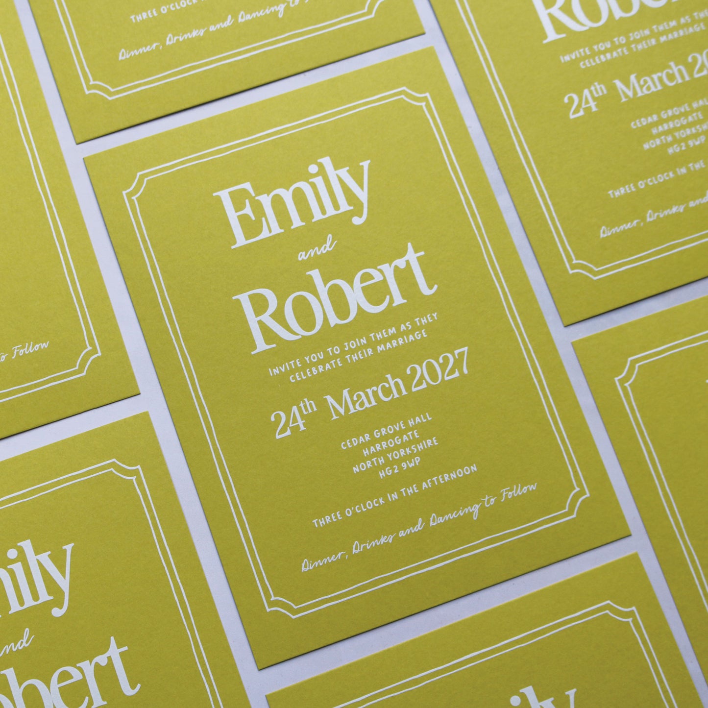 Pistachio Green A5 Wedding Invitation