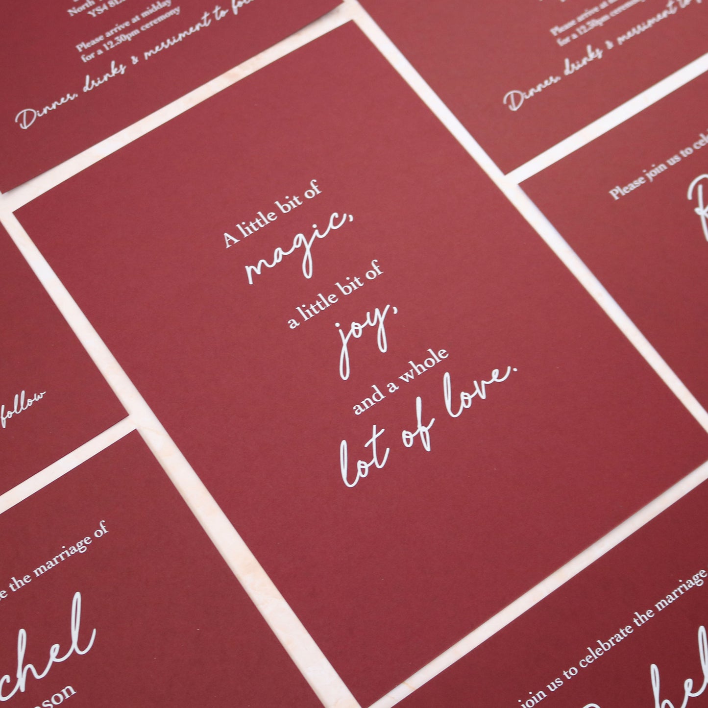 Burgundy Red A5 Wedding Invitation